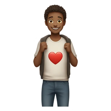 boy making heart shape hands sticker