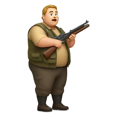 Fat guy hunting sticker