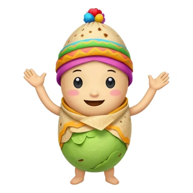 Make a cute burrito dancing sticker