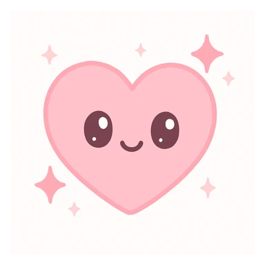 pink heart with sparkles, girly aesthetic, cute kawaii style sticker