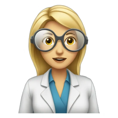 Scene of Female scientist watching security footage sticker