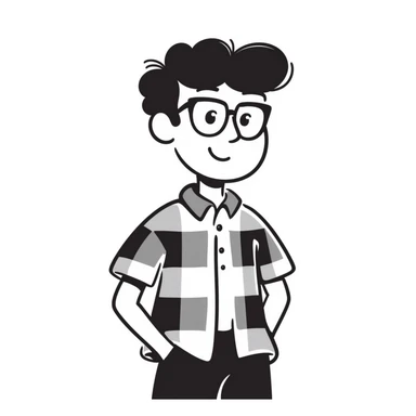 nerdy guy with glasses sticker