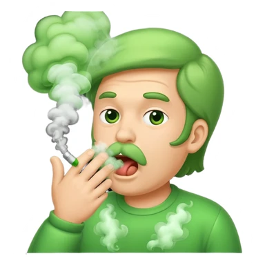 burping man with green smoke sticker
