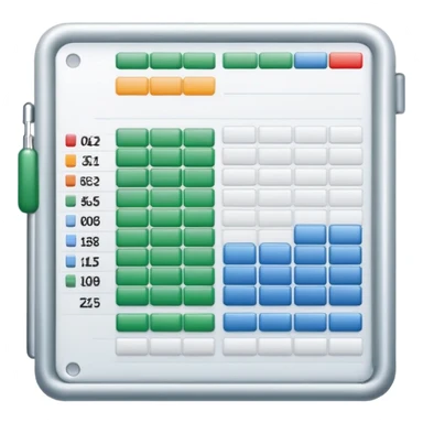 spreadsheet file with rows and columns sticker