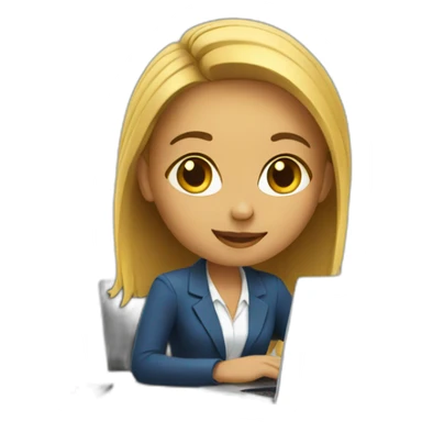 corporate girl working on laptop sticker