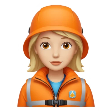 female wearing life jacket sticker