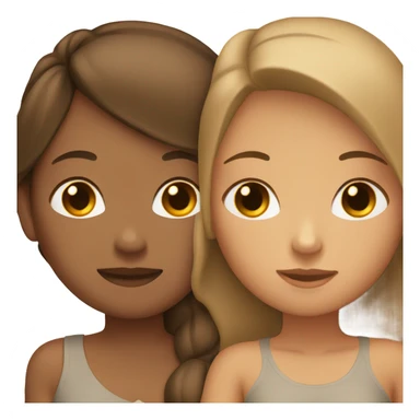 tan woman with short brown hair hugging tan girl with long brown hair  sticker