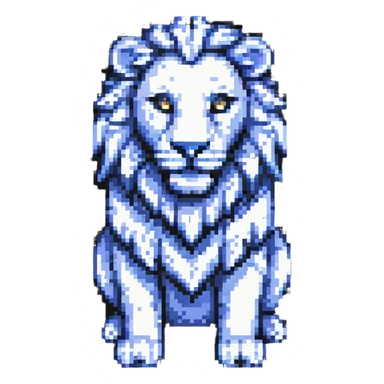 medieval lion inspired by stone carving, pixel art style sticker