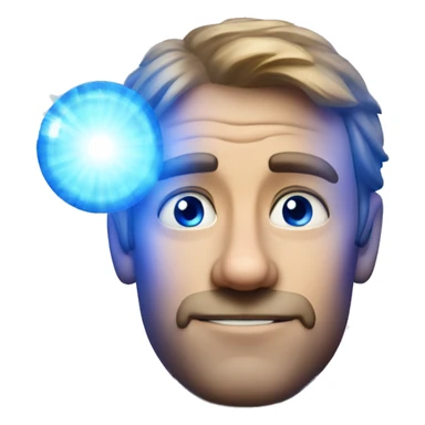 Australian dad with blue ring of light on top of his head sticker