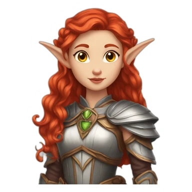 strong-brave-wisdom-redhair-queen-elf-girl sticker