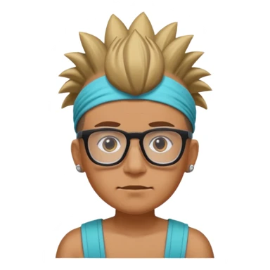 extreme mohawk person face headband glassess sticker