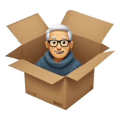 A grandad stuck in a box  sticker