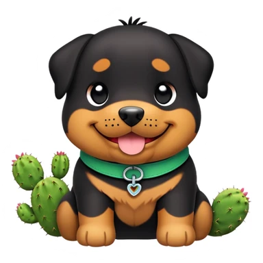 toki doki cactus rotweiler dog sticker