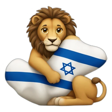 Lion hugging Israel sticker
