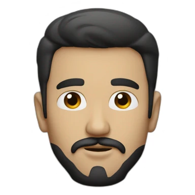 Man with very short black hair a goatee and mustache smoking sticker