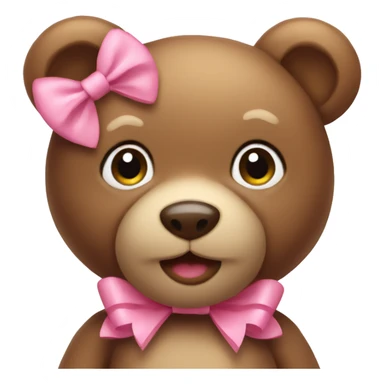 Teddy bear with a pink bow sticker