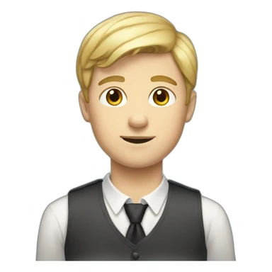 A white boy wearing full dress sticker