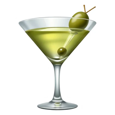 martini with 3 green khaki olives all at the same stick and same size . liquid should be a clear color like water kinda  sticker