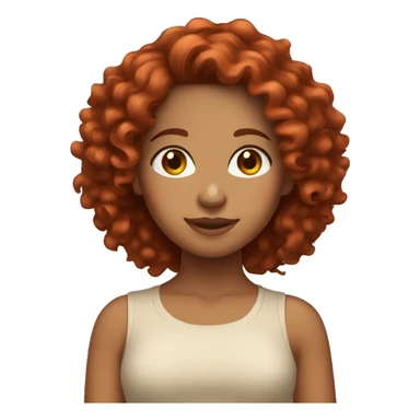 tan hispanic girl with red curly hair  sticker