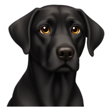 Perro negro como labrador con ojos marrones sticker