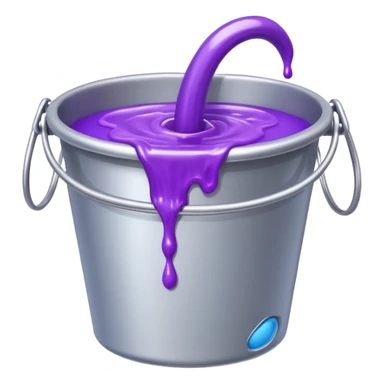 shiny silver bucket with purple slime sticker
