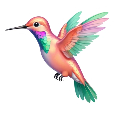 peach pink and mint humming bird sticker
