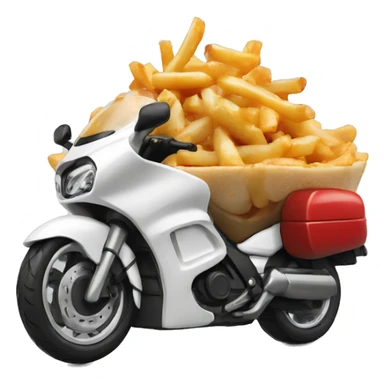 Poutine sur une moto  sticker