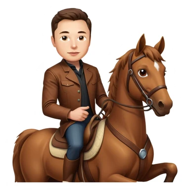 Elon Musk riding a horse  sticker