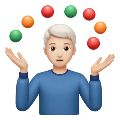 person mimicking juggling with hands in front of them but without the balls sticker