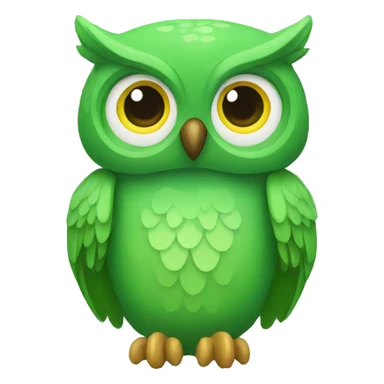 Green owl sticker