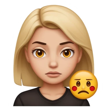 make a girl mean mugging emoji sticker