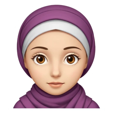 Girl with headscarf, brown eyes, light brown eyebrows sticker