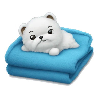 Blue fluffy blanket sticker