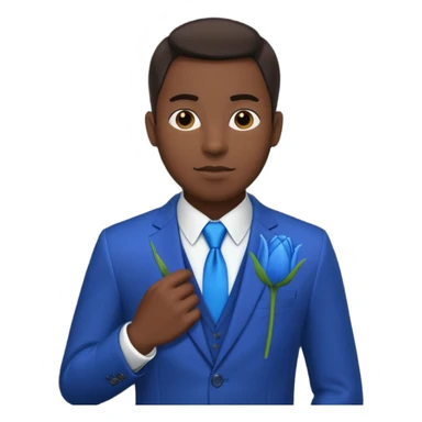 black man with blue tulip in his suit pocket sticker