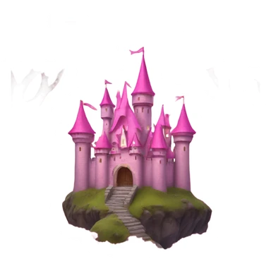 A pink castle in a magic forest sticker