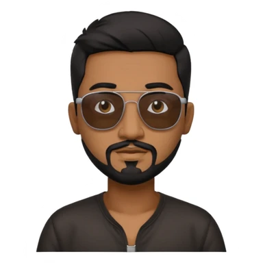 Indian man with  black hair and Goatee and black sunglasses sticker