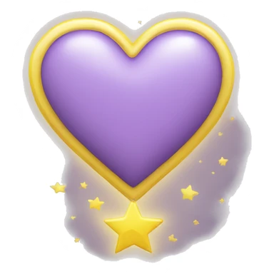 Light purple heart with a yellow small star in the edge  sticker