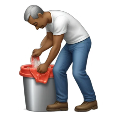 45th U.S. President washing a car with apple bottom shorts sticker