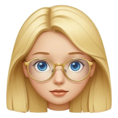 une fille blonde au yeux bleus avec des lunette dorée assez grande sticker