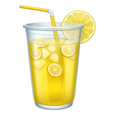 lemonade in a plastic cup without a lid and straw sticker