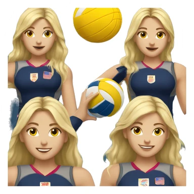 summer olympics blonde girl playing volleyball sticker