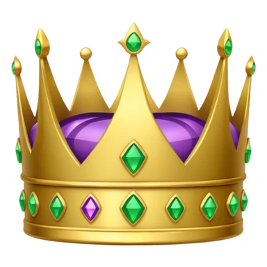 crown emoji, simple, gold, shiny, with green and purple jewels sticker