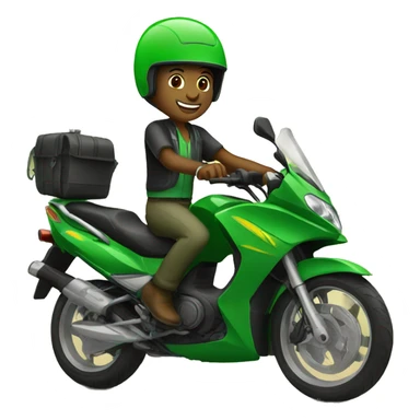 a  green boda boda rider in kenya sticker