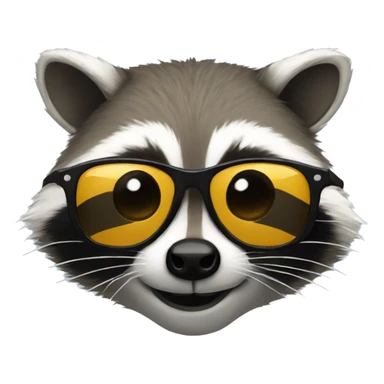 raccoon with sunglasses  sticker