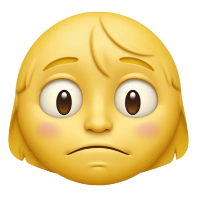 iOS-style 3D classic round yellow emoji face, half-closed droopy eyes, small uneven mouth, and slight head tilt, expressing sleepy and just-woke-up grogginess sticker