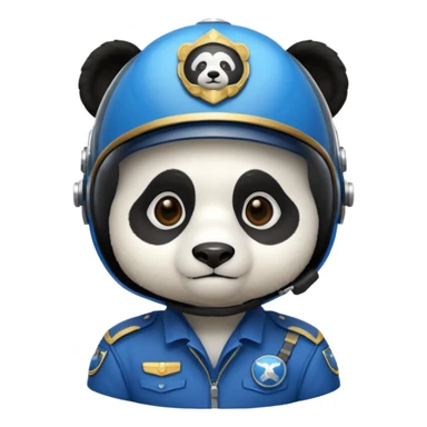 panda pilot blue uniform sticker