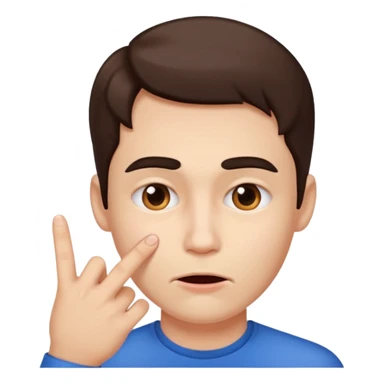 person mewing (finger tracing jaw and making a face that emphasizes jawline) sticker