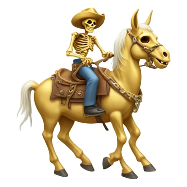 proud Golden skeleton riding donkey sticker