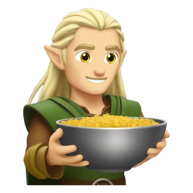 Legolas with bowl sticker