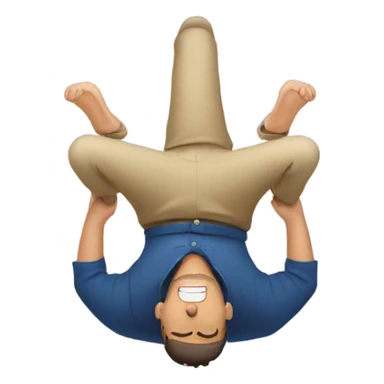  man upside down  sticker